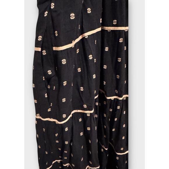 Ulla Johnson Clemente Abstract Print Tiered Cotton Midi Sundress Size 12 - Picture 8 of 13